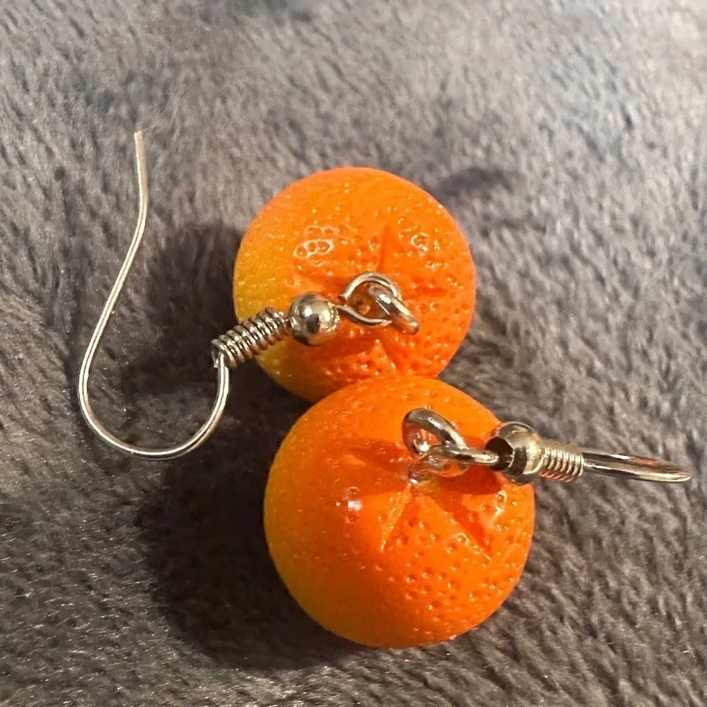 ORANGE women's earrings/ kids